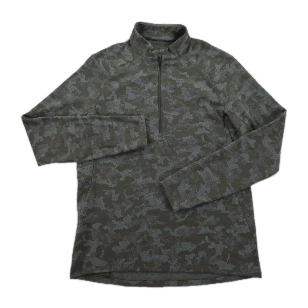 Lululemon‎ Surge Warm 1/2 Zip Mens Large Heritage Camo Olive Green